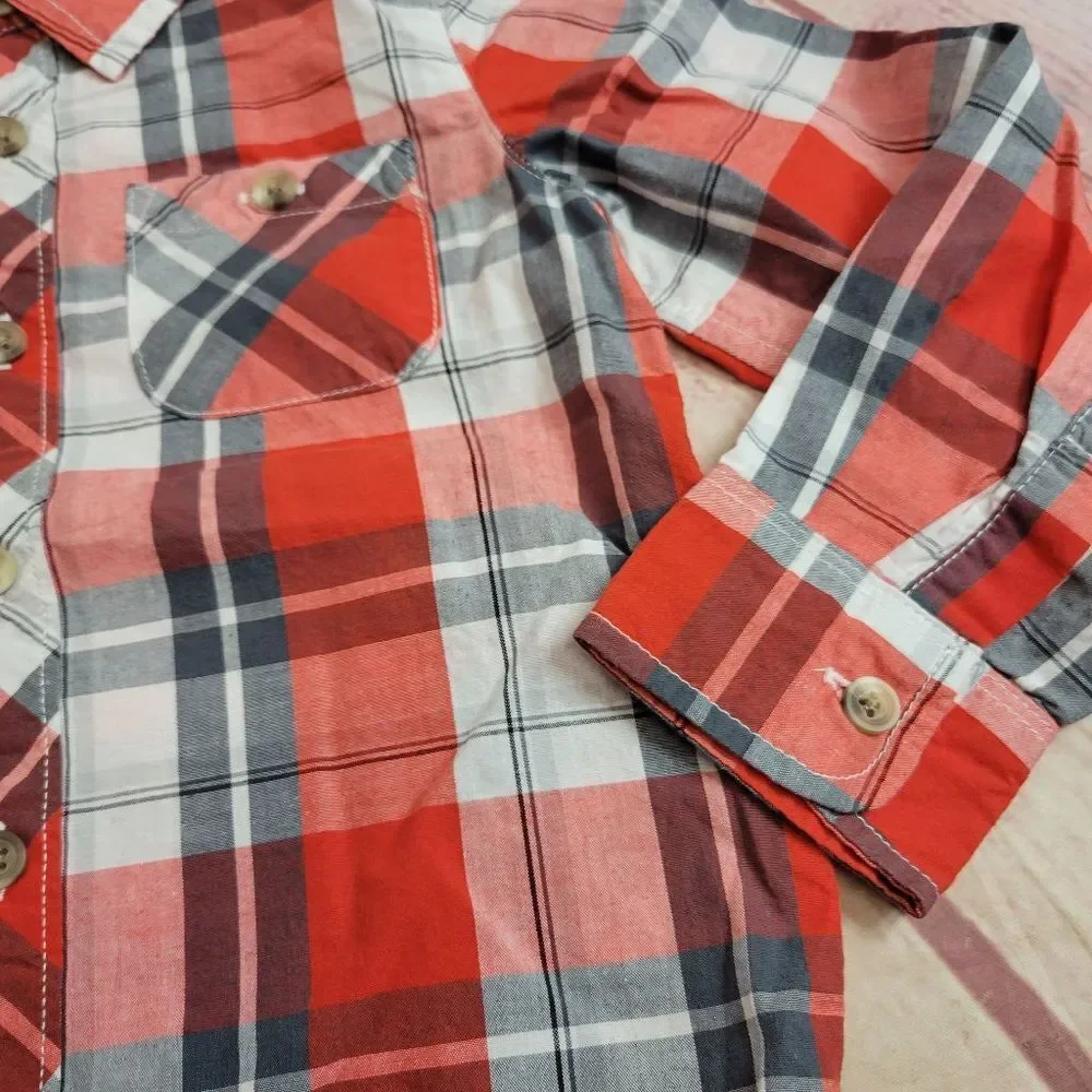 Old Navy plaid button-down shirt 4T